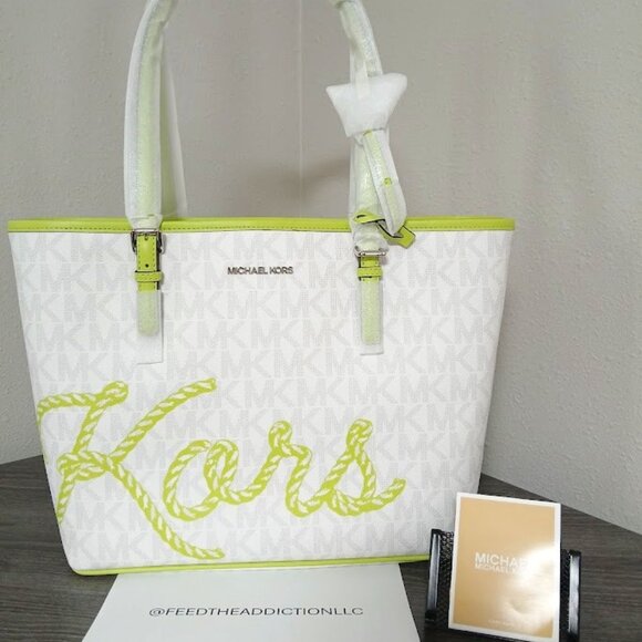 MICHAEL Michael Kors Handbags - Michael Kors Jet Set Medium KORS Logo Tote Bag